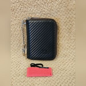 RFID multi-slot wallet and Chapstick Holder, NWOT, Black/Hot Pink